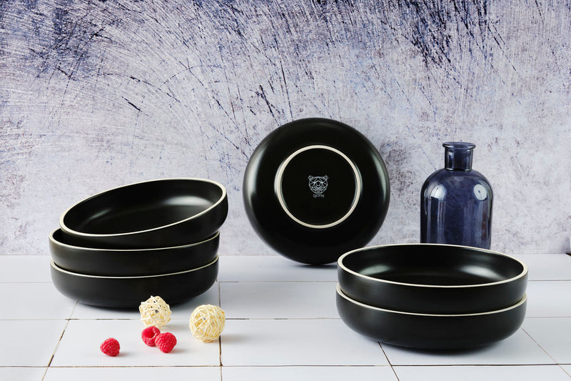 Assiette creuse ORIGIN Ø22cm - 6 pièces - Charbon