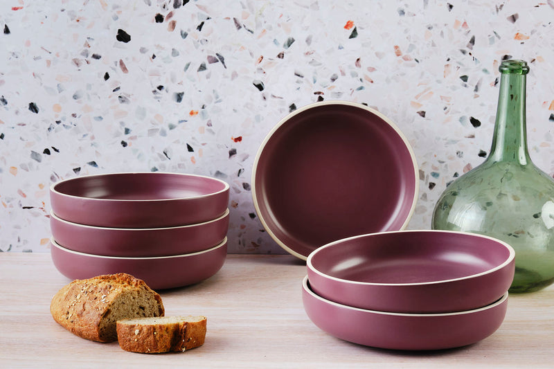 Assiette creuse ORIGIN Ø22cm - 6 pièces - Prune