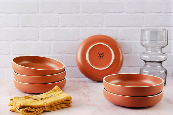Assiette creuse ORIGIN Ø22cm - 6 pièces - Terracotta
