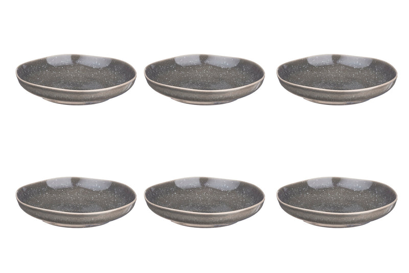 Assiette creuse STELLAR Ø22,5cm - 6 pièces - Gris béton