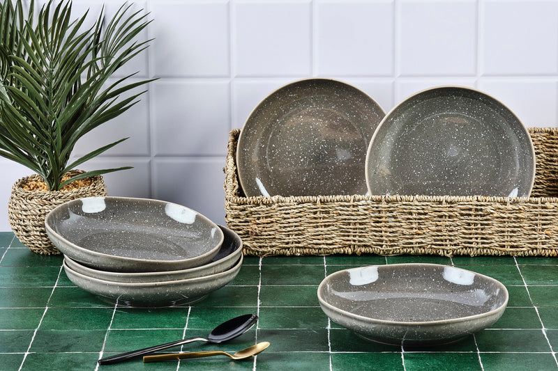 Assiette creuse STELLAR Ø22,5cm - 6 pièces - Gris béton