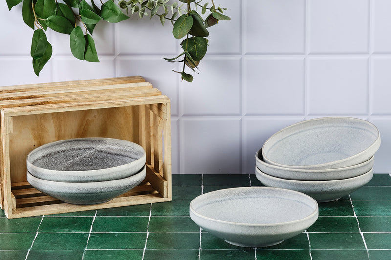 Assiette creuse Ø20cm - 6 pièces - Gris lune