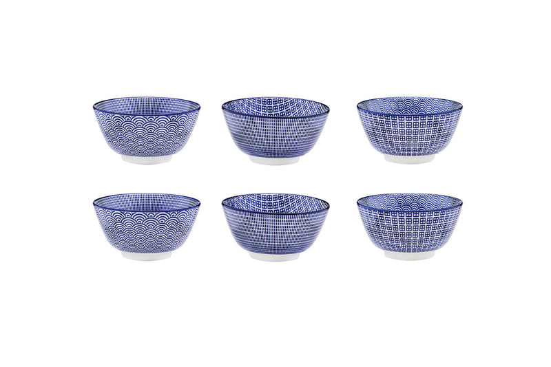 Bol PATTERN Ø12cm - 6 pièces - Dark blue