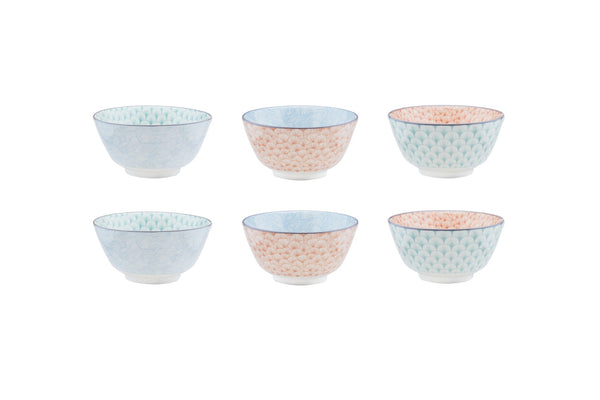 Bol PATTERN Ø12cm - 6 pièces - Pastel