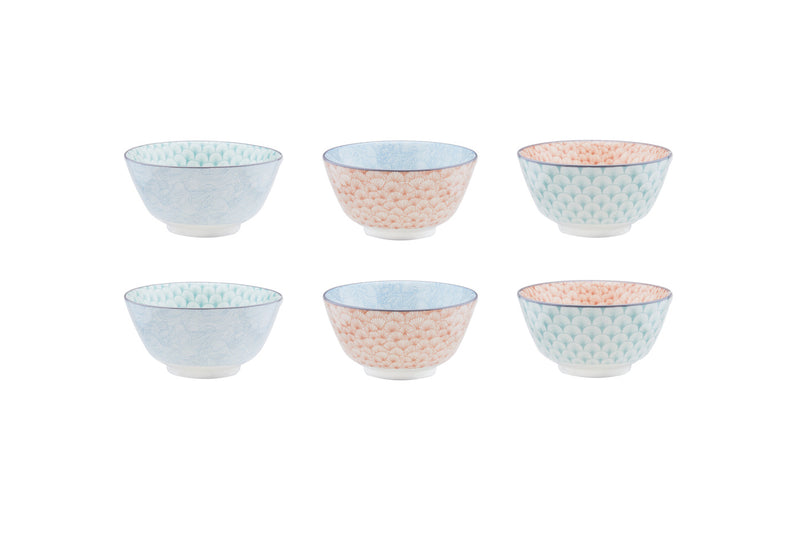 Bol PATTERN Ø12cm - 6 pièces - Pastel