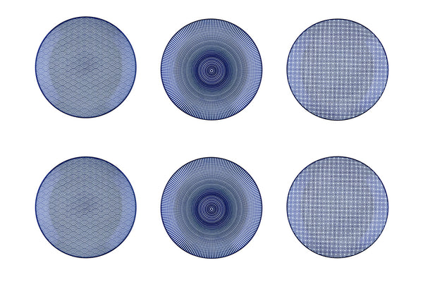 Assiette PATTERN Ø21cm - 6 pièces - Dark blue