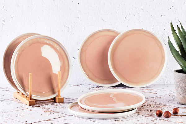 Assiette OXYGEN Ø21,5cm - 6 pièces - Rose poudre