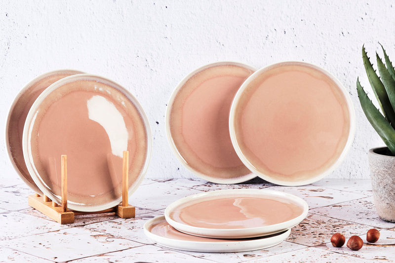 Assiette OXYGEN Ø21,5cm - 6 pièces - Rose poudre