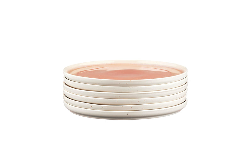 Assiette OXYGEN Ø21,5cm - 6 pièces - Rose poudre