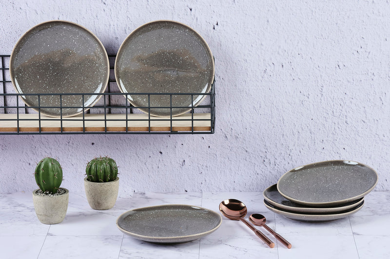Assiette STELLAR Ø22cm - 6 pièces - Gris béton