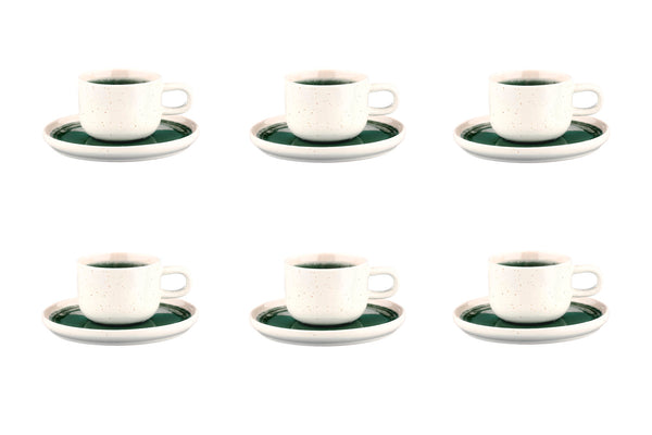 Tasse 20cl et soucoupe Ø15cm OXYGEN - 12 pièces - Vert de gris