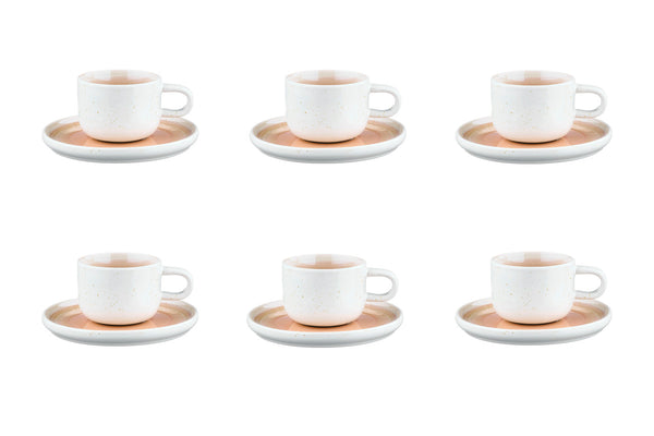 Tasse 20cl et soucoupe Ø15cm OXYGEN - 12 pièces - Rose poudre