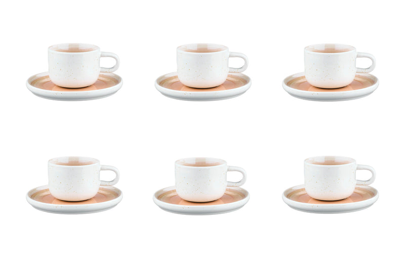 Tasse 20cl et soucoupe Ø15cm OXYGEN - 12 pièces - Rose poudre