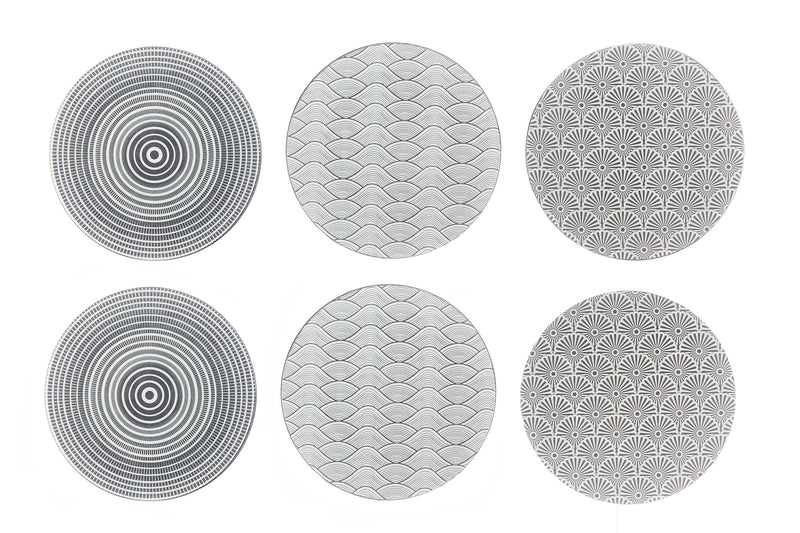 Sous-verre en bois de manguier PATTERN - 6 pièces - Eclipse