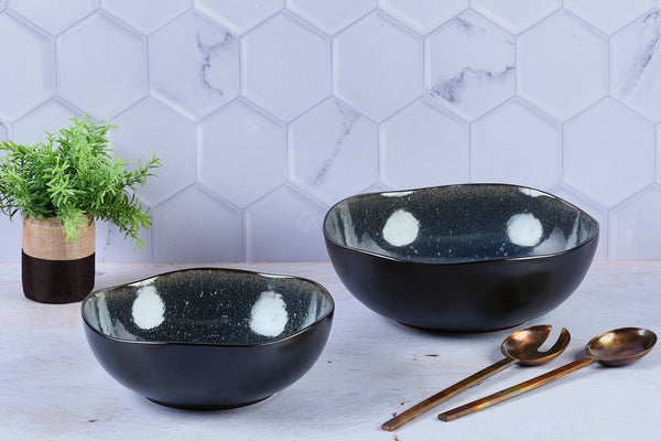 Saladier IRIS Ø24cm et Ø28,5cm - 2 pièces - Bleu nuit