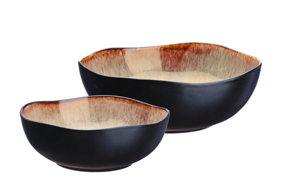 Saladier IRIS Ø24cm et Ø28,5cm - 2 pièces - Marron sauvage