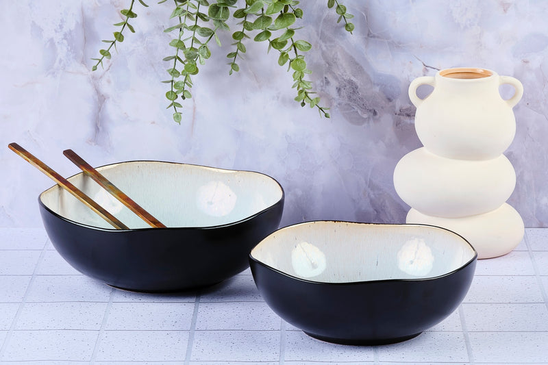 Saladier IRIS Ø24cm et Ø28,5cm - 2 pièces - Blanc ivoire