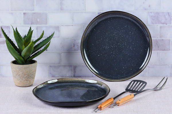 Plateau de service IRIS Ø32cm - 2 pièces - Bleu nuit