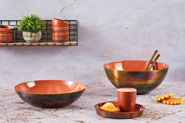 Corbeille à fruits en métal Ø30cm - Terracotta