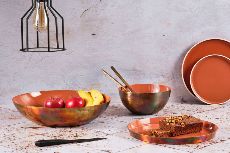 Corbeille à fruits en métal Ø35cm - Terracotta