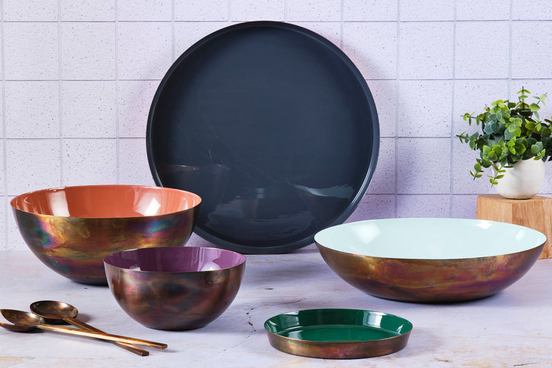 Saladier en métal Ø20cm - Prune