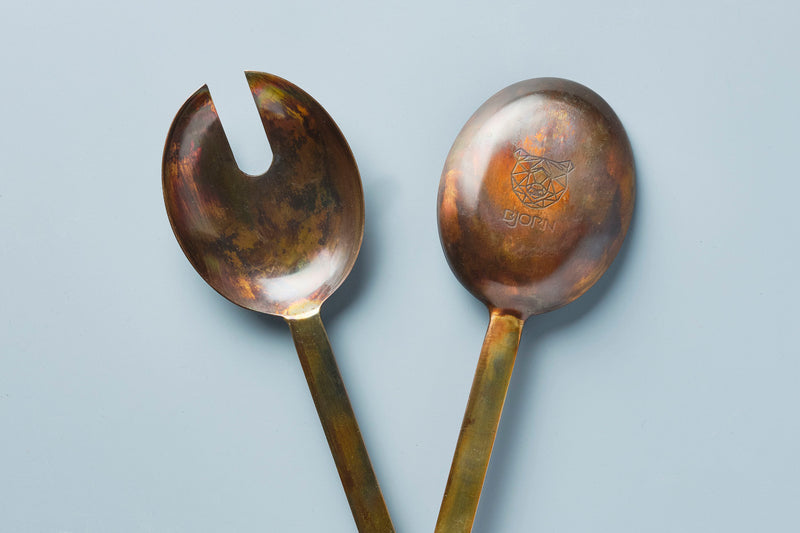 Couverts à salade en métal - Nude