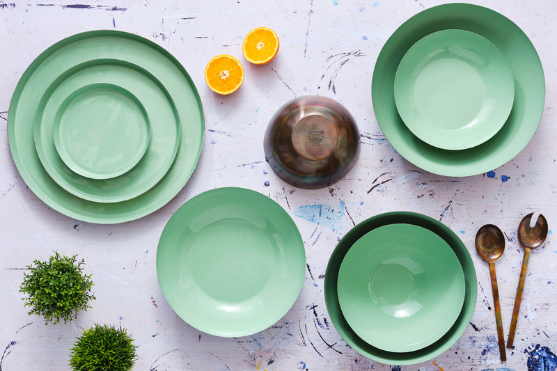 Plateau de service en métal Ø20cm - Jade