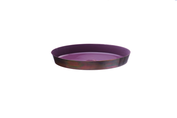 Plateau de service en métal Ø20cm - Prune