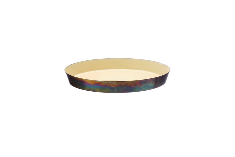 Plateau de service en métal Ø20cm - Sable