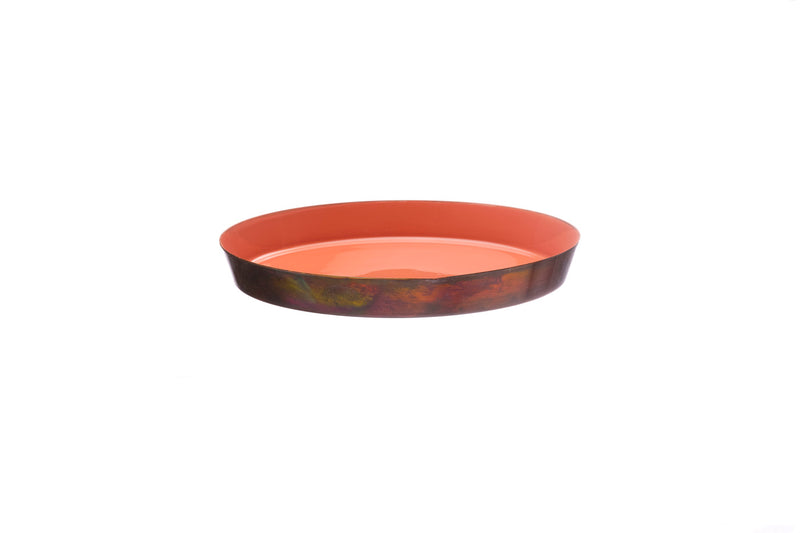Plateau de service en métal Ø20cm - Terracotta