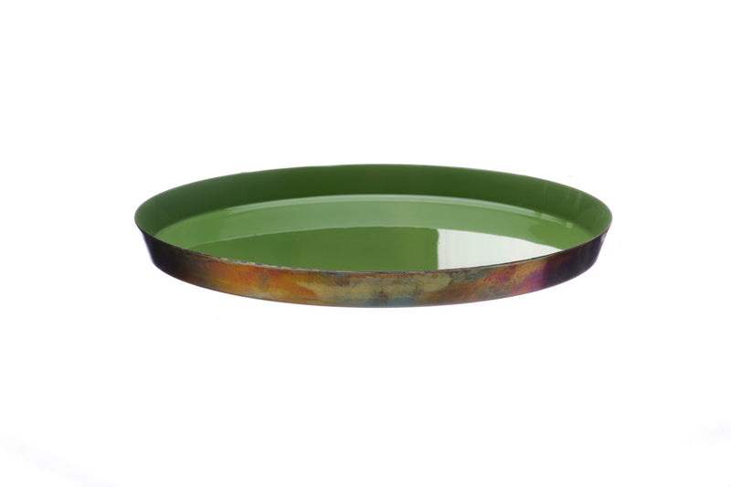 Plateau de service en métal Ø30cm - Argile