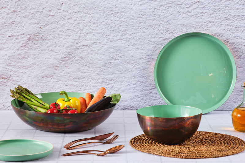 Plateau de service en métal Ø30cm - Jade