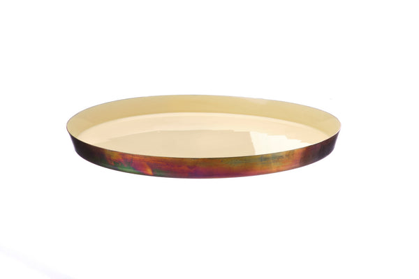 Plateau de service en métal Ø30cm - Sable
