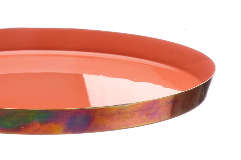 Plateau de service en métal Ø30cm - Terracotta