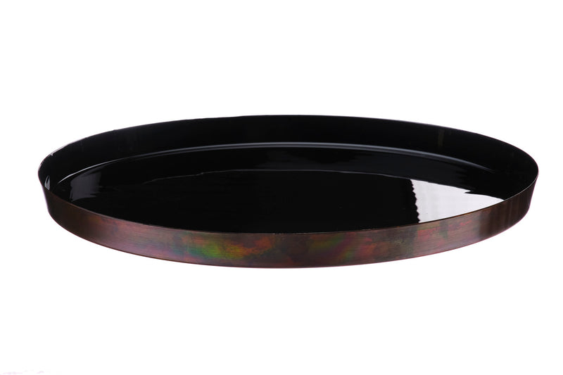 Plateau de service en métal Ø40cm - Charbon