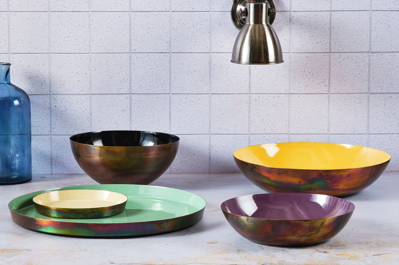 Plateau de service en métal Ø40cm - Jade