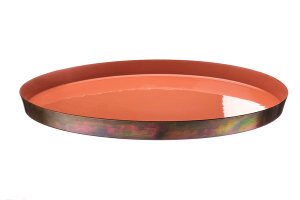 Plateau de service en métal Ø40cm - Terracotta