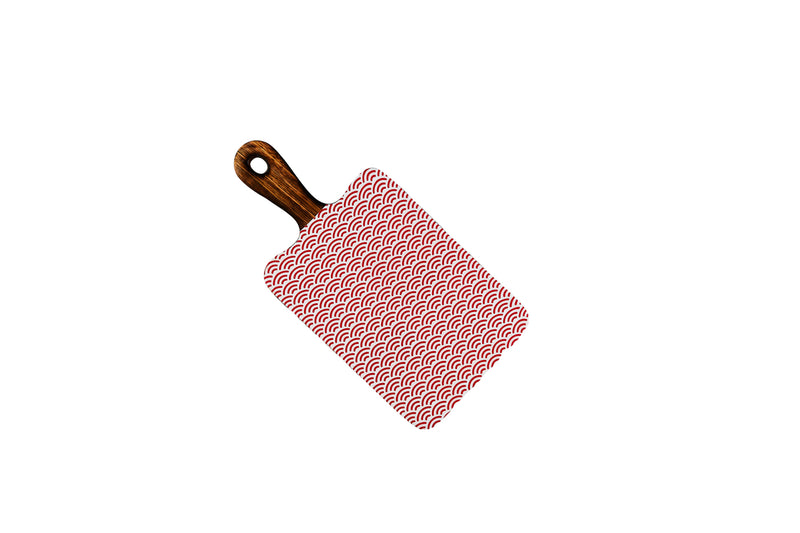 Planche de service en bois de manguier PATTERN 15*30cm - Rouge