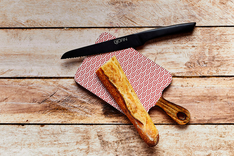 Planche de service en bois de manguier PATTERN 15*30cm - Rouge