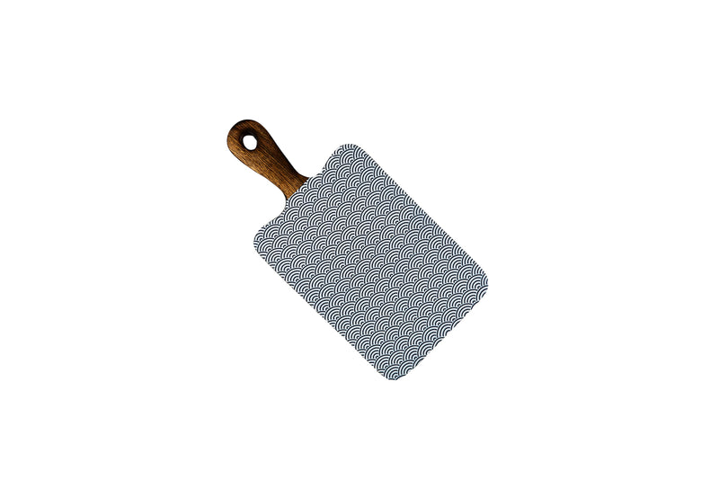 Planche de service en bois de manguier PATTERN 15*30cm - Dark blue