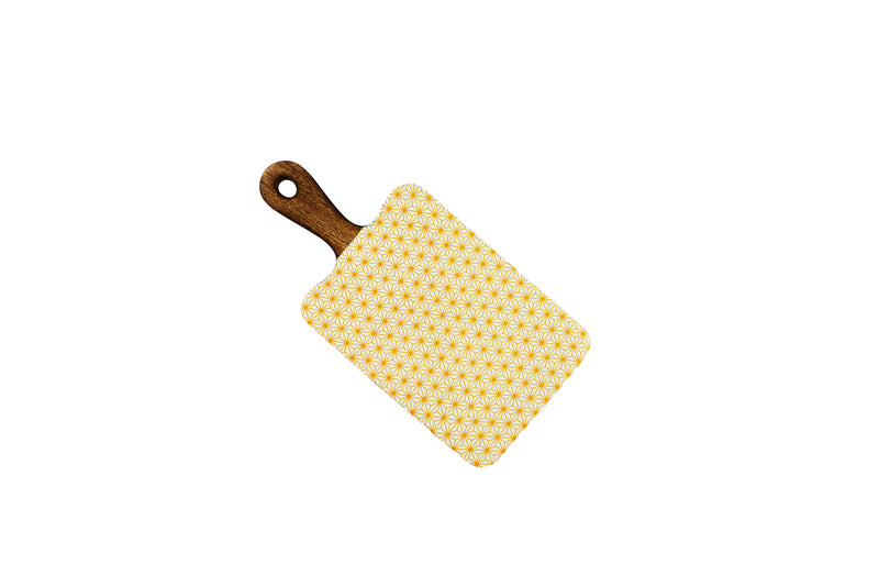 Planche de service en bois de manguier PATTERN 15*30cm - Jaune