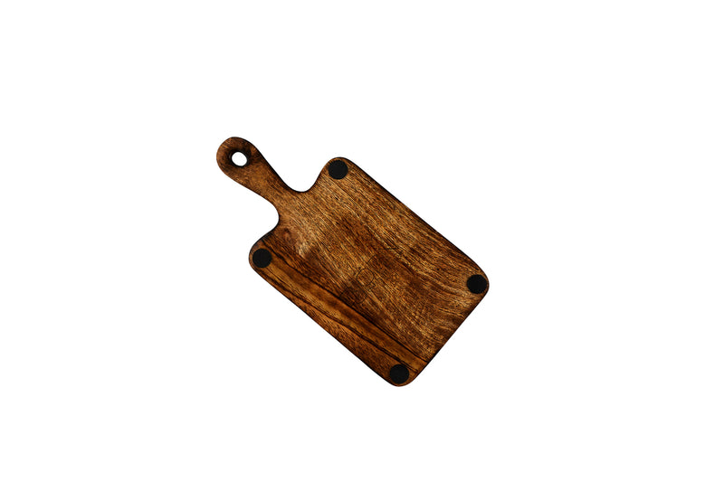 Planche de service en bois de manguier PATTERN 15*30cm - Jaune