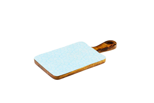 Planche de service en bois de manguier PATTERN 15*30cm - Bleu clair