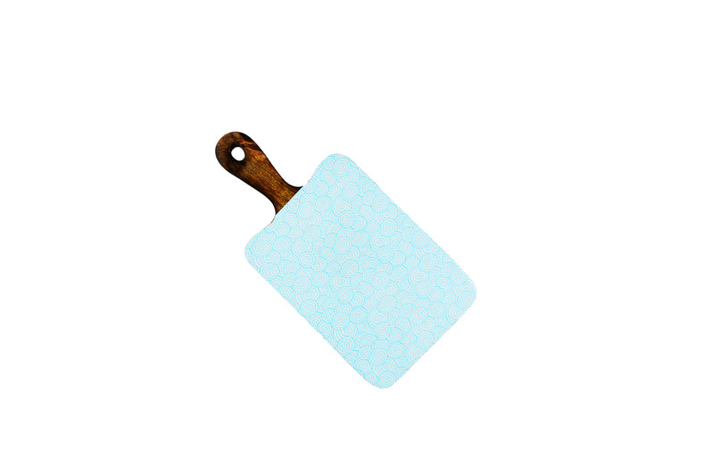 Planche de service en bois de manguier PATTERN 15*30cm - Bleu clair