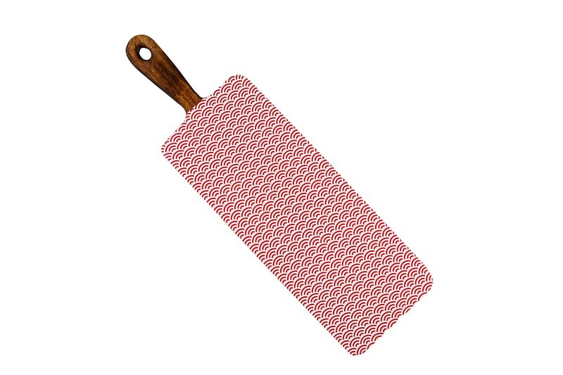 Planche de service en bois de manguier PATTERN 15*50cm - Rouge