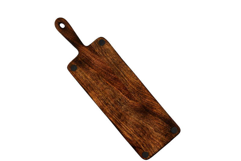 Planche de service en bois de manguier PATTERN 15*50cm - Rouge