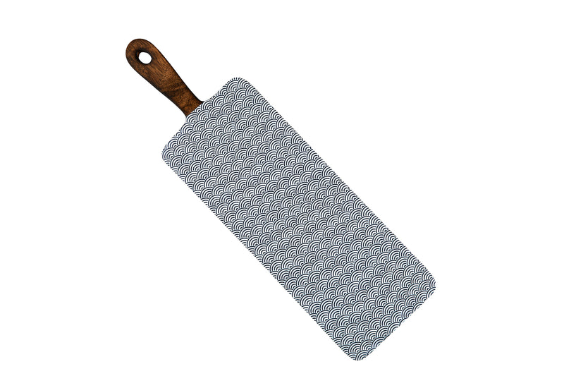 Planche de service en bois de manguier PATTERN 15*50cm - Dark blue