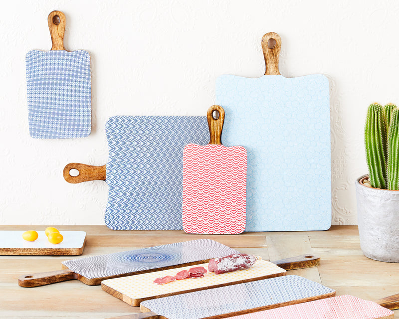 Planche de service en bois de manguier PATTERN 15*50cm - Dark blue