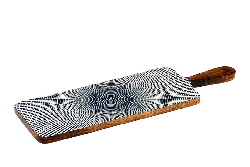 Planche de service en bois de manguier PATTERN 15*50cm - Dark blue