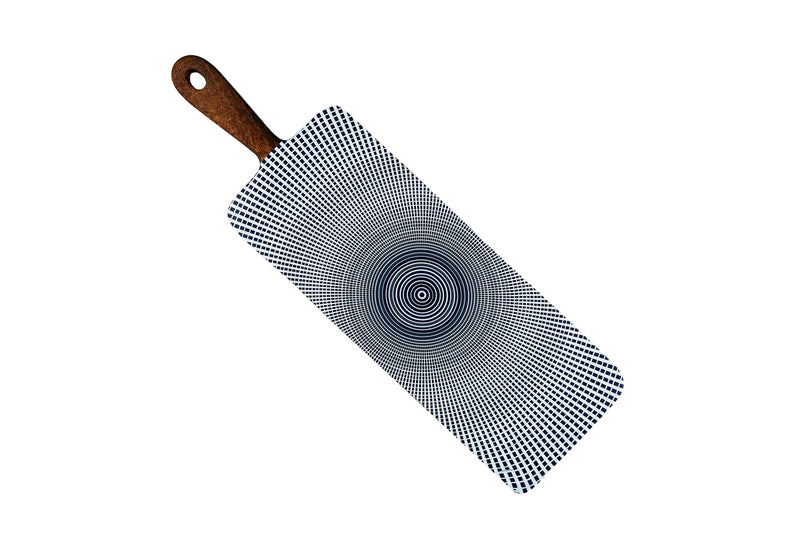 Planche de service en bois de manguier PATTERN 15*50cm - Dark blue